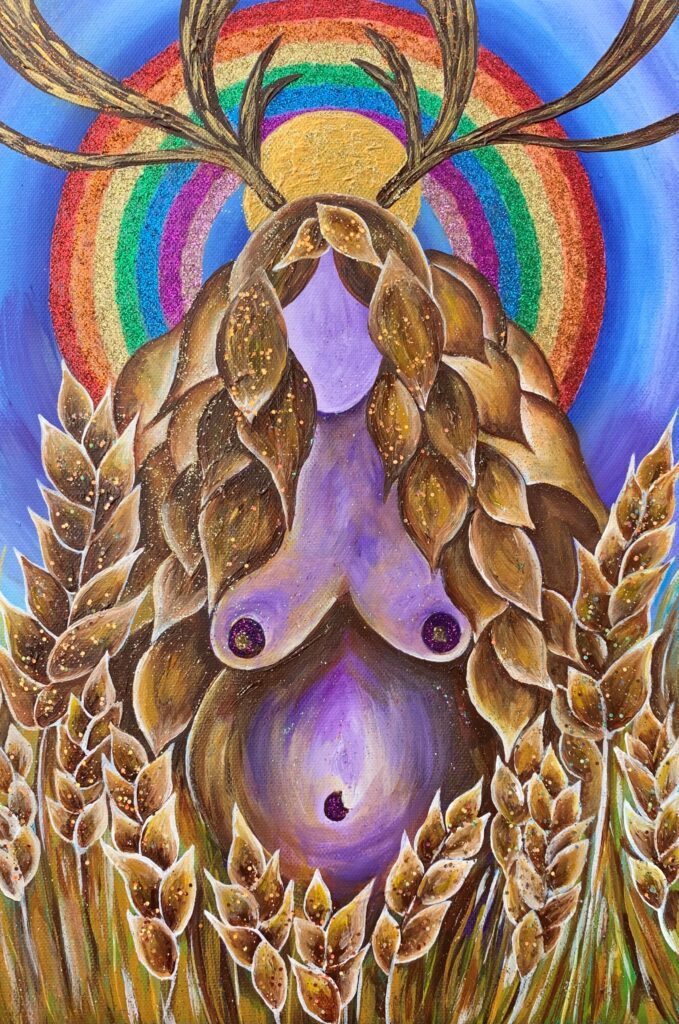The Mother represents the South West of the wheel at Lammas, offering you plentiful abundance in every part of your life as well as Her maternal and unconditional love.