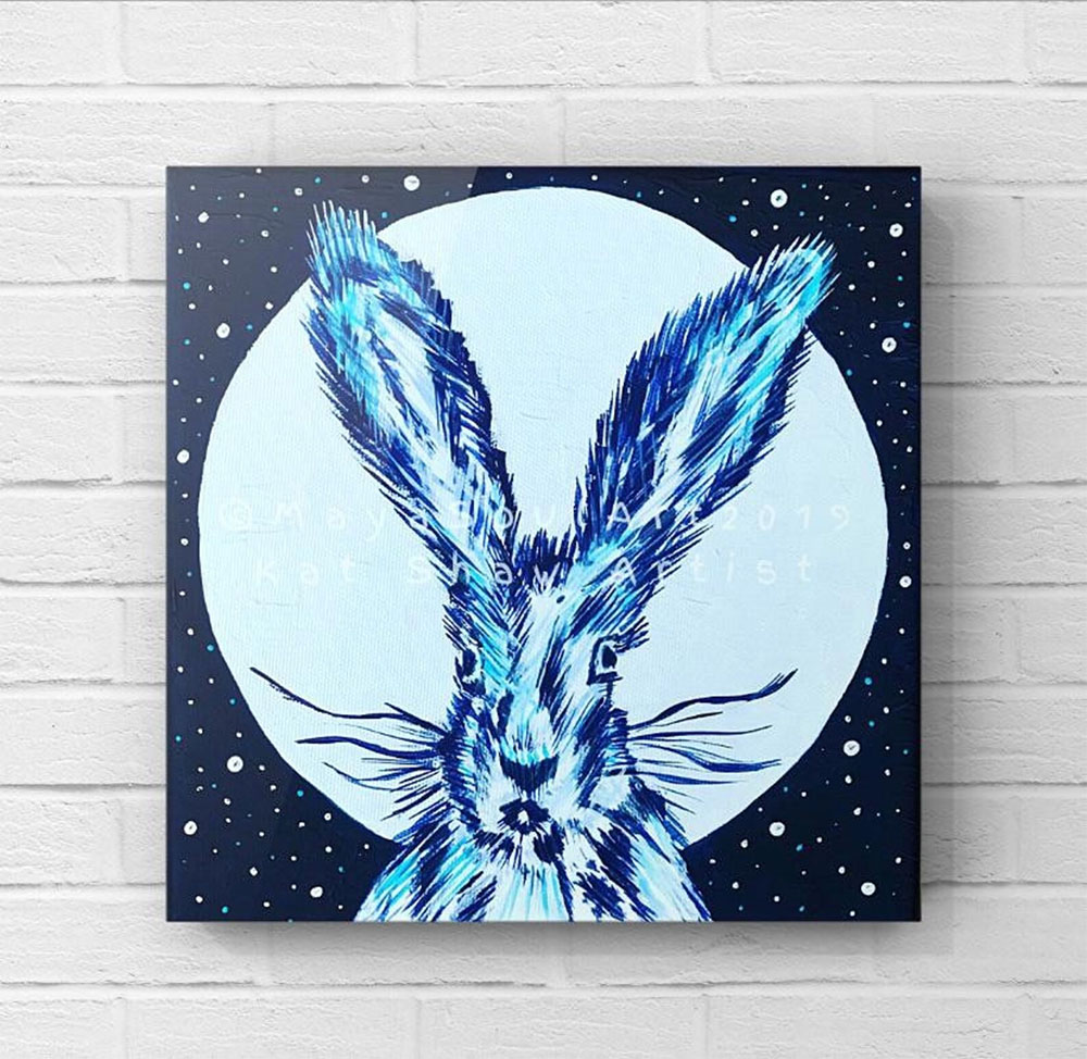 Silver Moon Hare Canvas Print