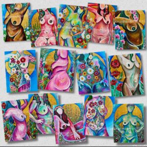 Pack of 14 Flower Girls postcards
