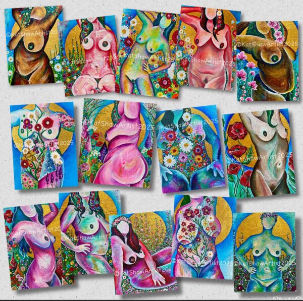 Pack of 14 Flower Girls postcards